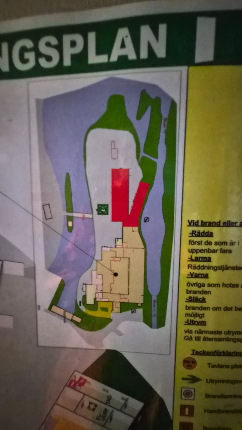 Busen 12 – evacuation plan, close-up